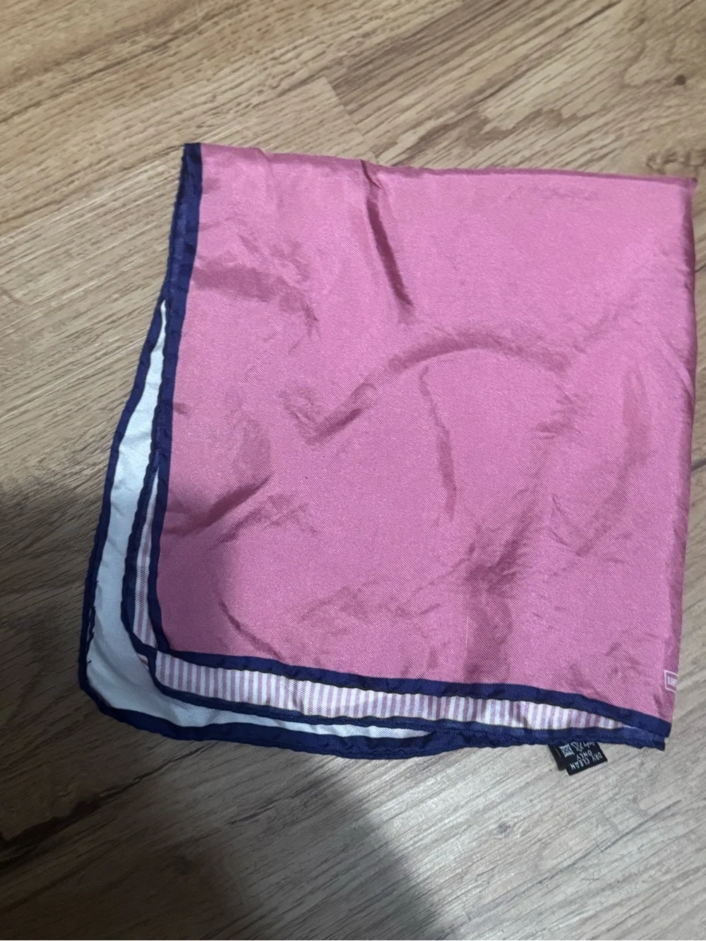 100% silk pocket square  made in italy with pink and white checkered,